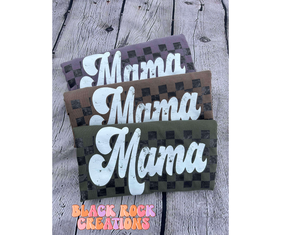 FALL checkered mama comfort colors t-shirts