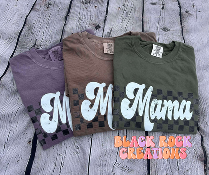 FALL checkered mama comfort colors t-shirts