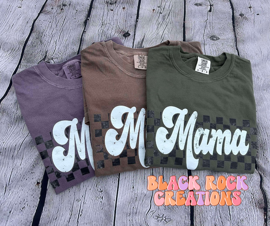 FALL checkered mama comfort colors t-shirts