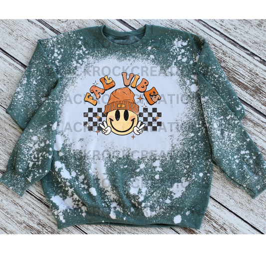 fall vibes bleached sweatshirt
