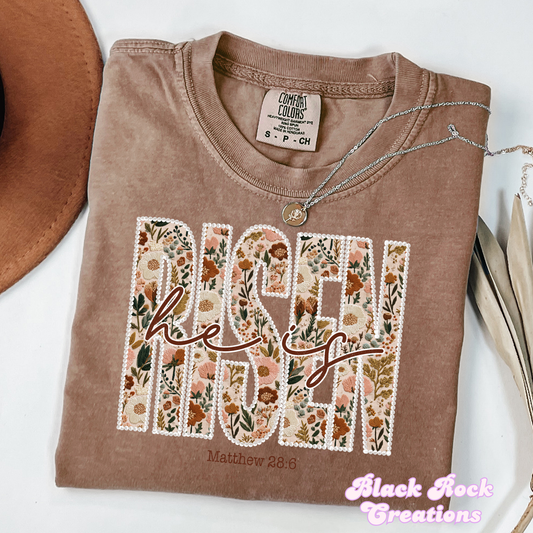 Neutral he is risen comfort colors tshirt