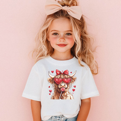highland cow valentines day tee