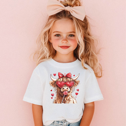 highland cow valentines day tee