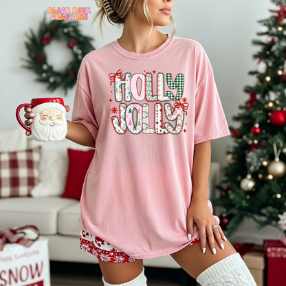Holly jolly christmas comfort colors tshirt
