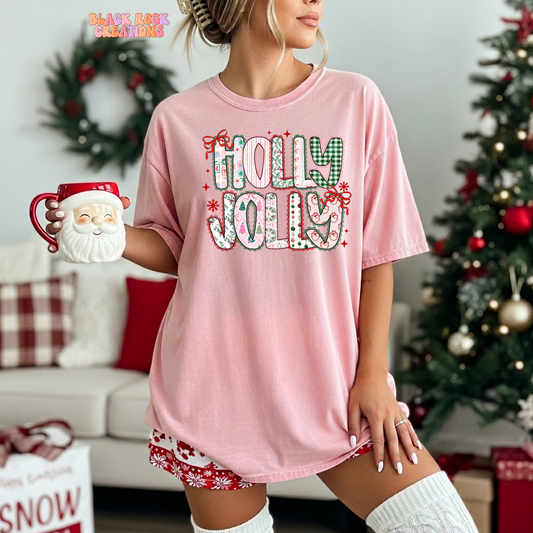 Holly jolly christmas comfort colors tshirt