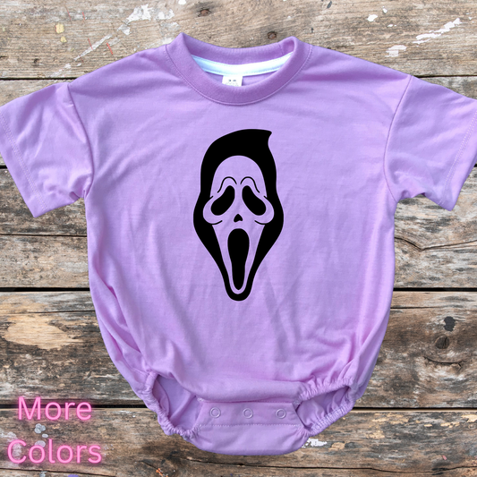 Horror face short sleeve bubble romper