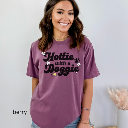 hottie with a doggie comfort colors t-shirt