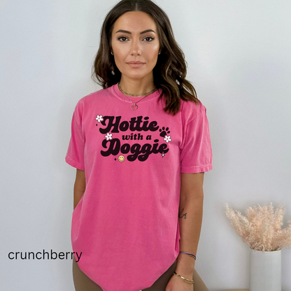 hottie with a doggie comfort colors t-shirt