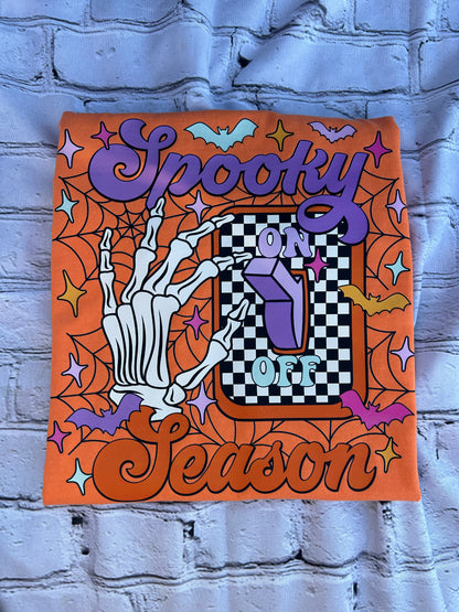 Spooky season on/ off comfort colors t-shirt