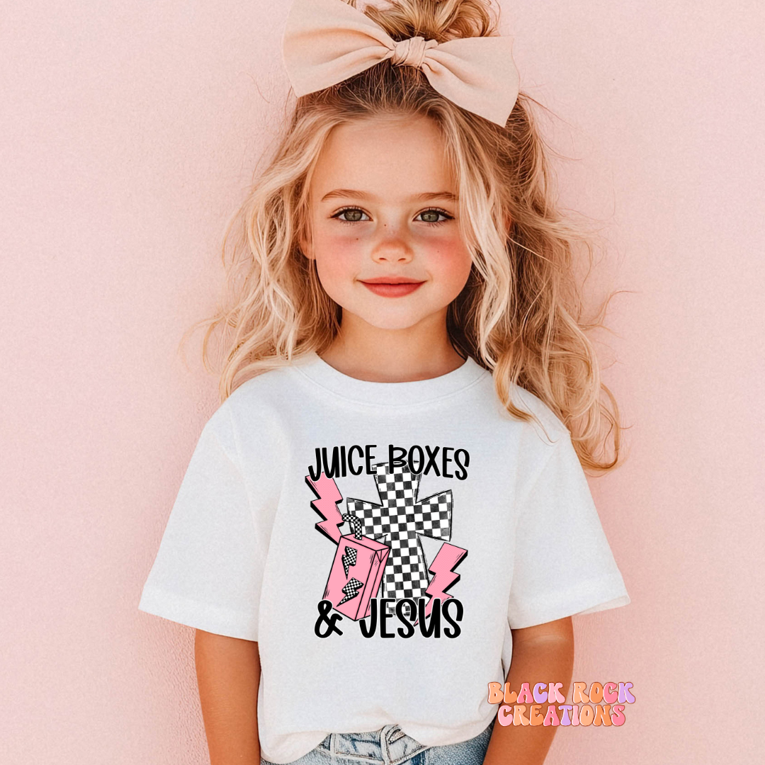 juice boxes and Jesus toddler tee