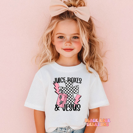 juice boxes and Jesus toddler tee