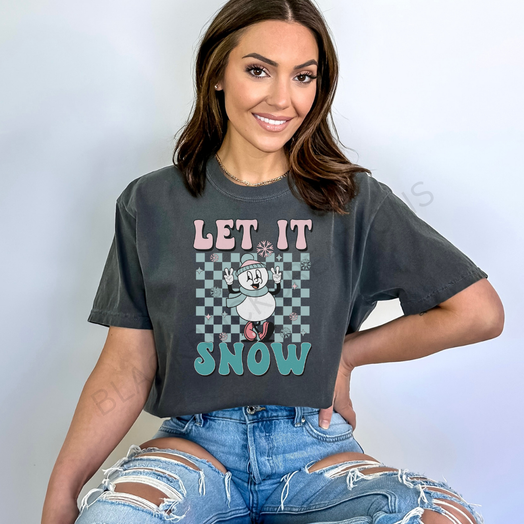 Let it snow comfort colors t-shirt