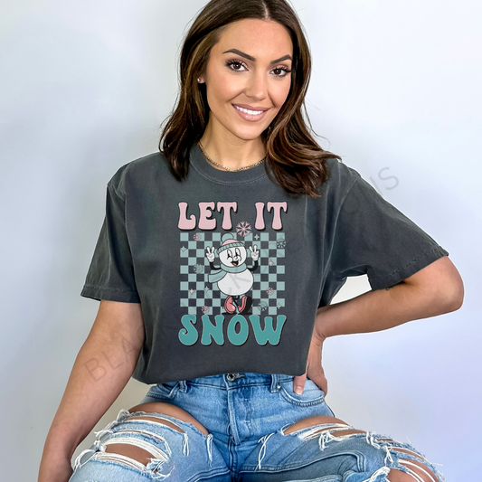 Let it snow comfort colors t-shirt
