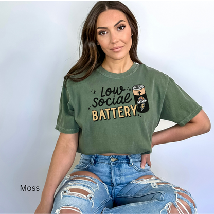 low social battery colors t-shirt