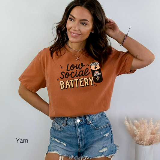 low social battery colors t-shirt