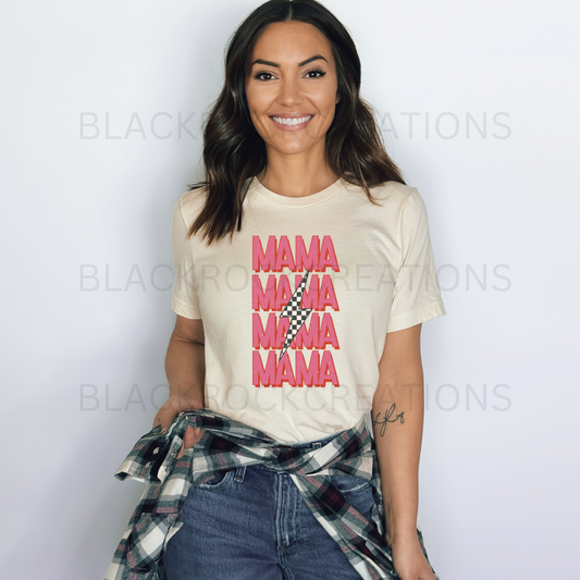 Mama pink bolt tshirt