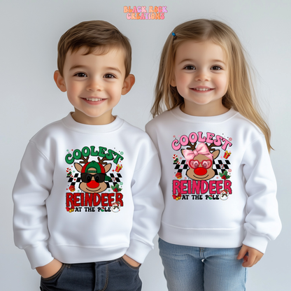 Coolest reindeer toddler sweatshirt