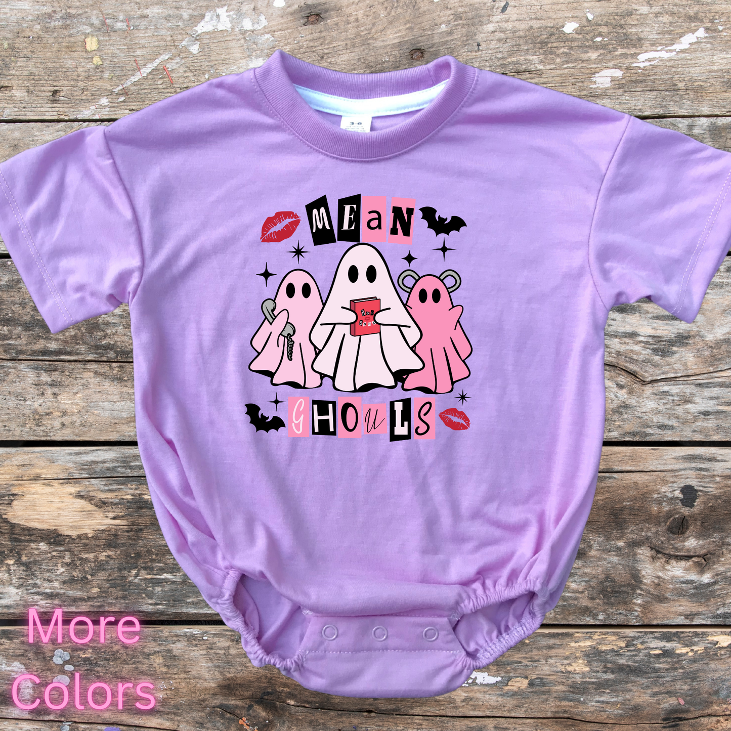 Mean ghouls short sleeve bubble romper