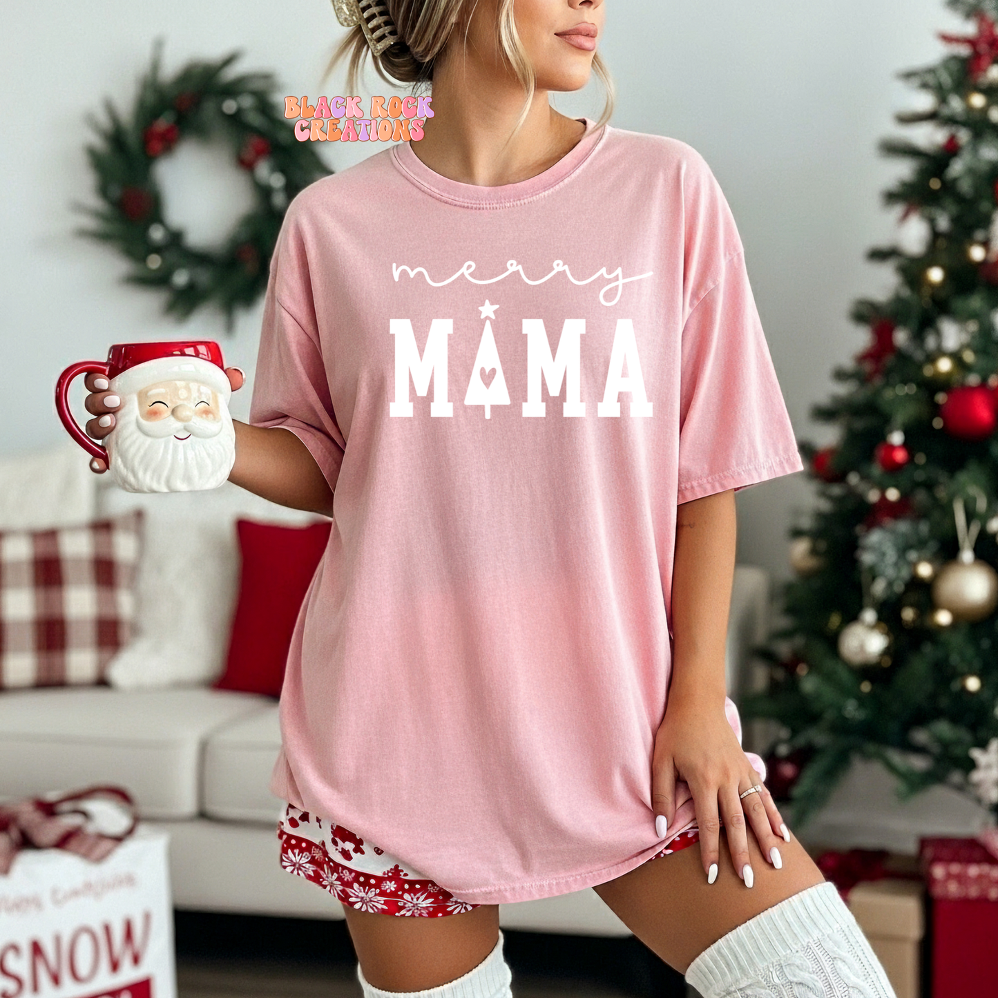 Merry mama comfort colors tshirt