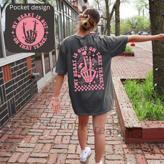 My heart is on that track comfort colors tshirt - more design colors