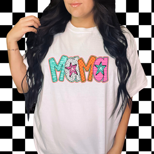 neon mama comfort colors tshirt