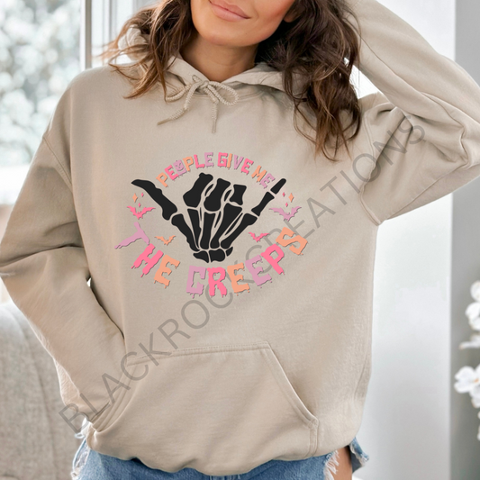 people give me the creeps hoodie
