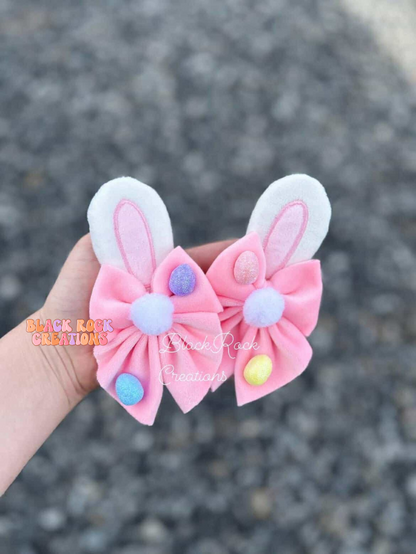 Plushy velvet bunny ears bow - multiple styles