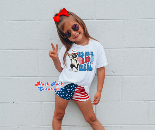 Red white and feral tee - infant & toddler