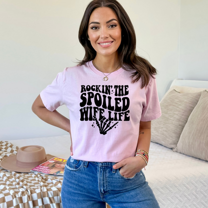 rockin the spoiled wife life tshirt bella canvas