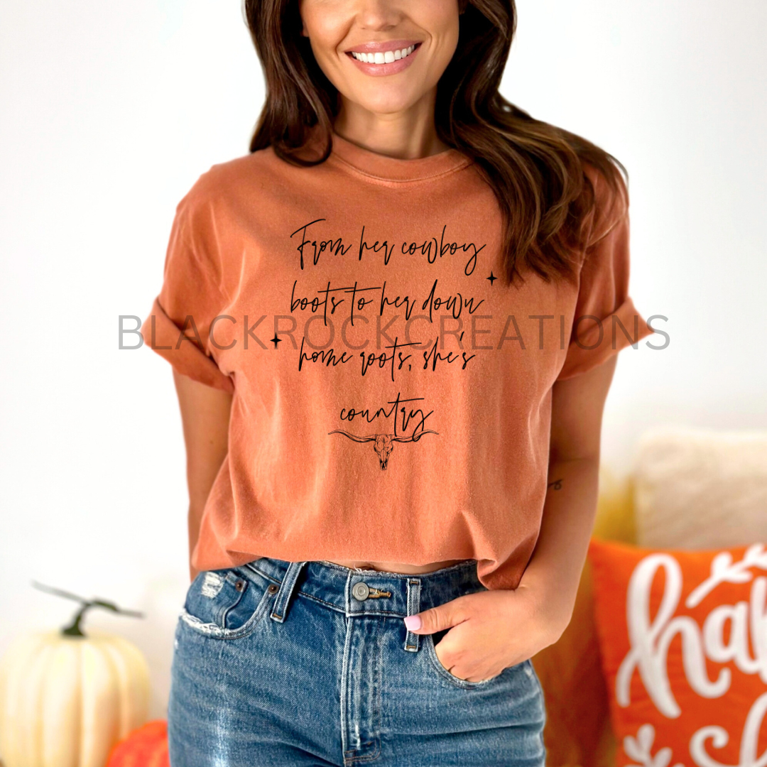 Shes country comfort colors t-shirt