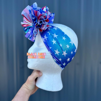 Shredded holo patriotic headwrap