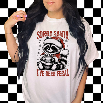 Sorry Santa Ive been feral comfort colors tshirt