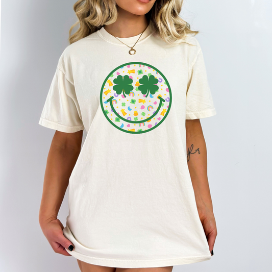 St. Patricks day clover comfort colors tshirt
