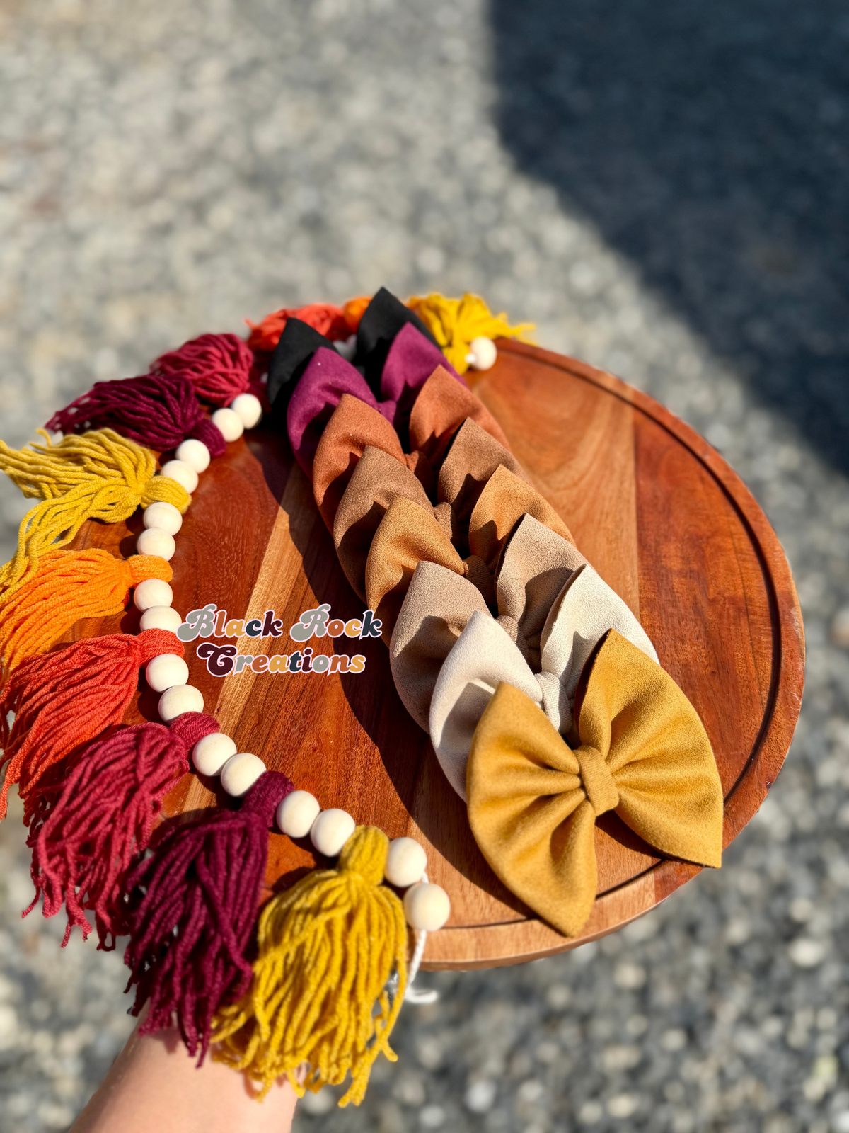 Fall suede bows