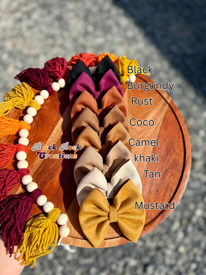 Fall suede bows