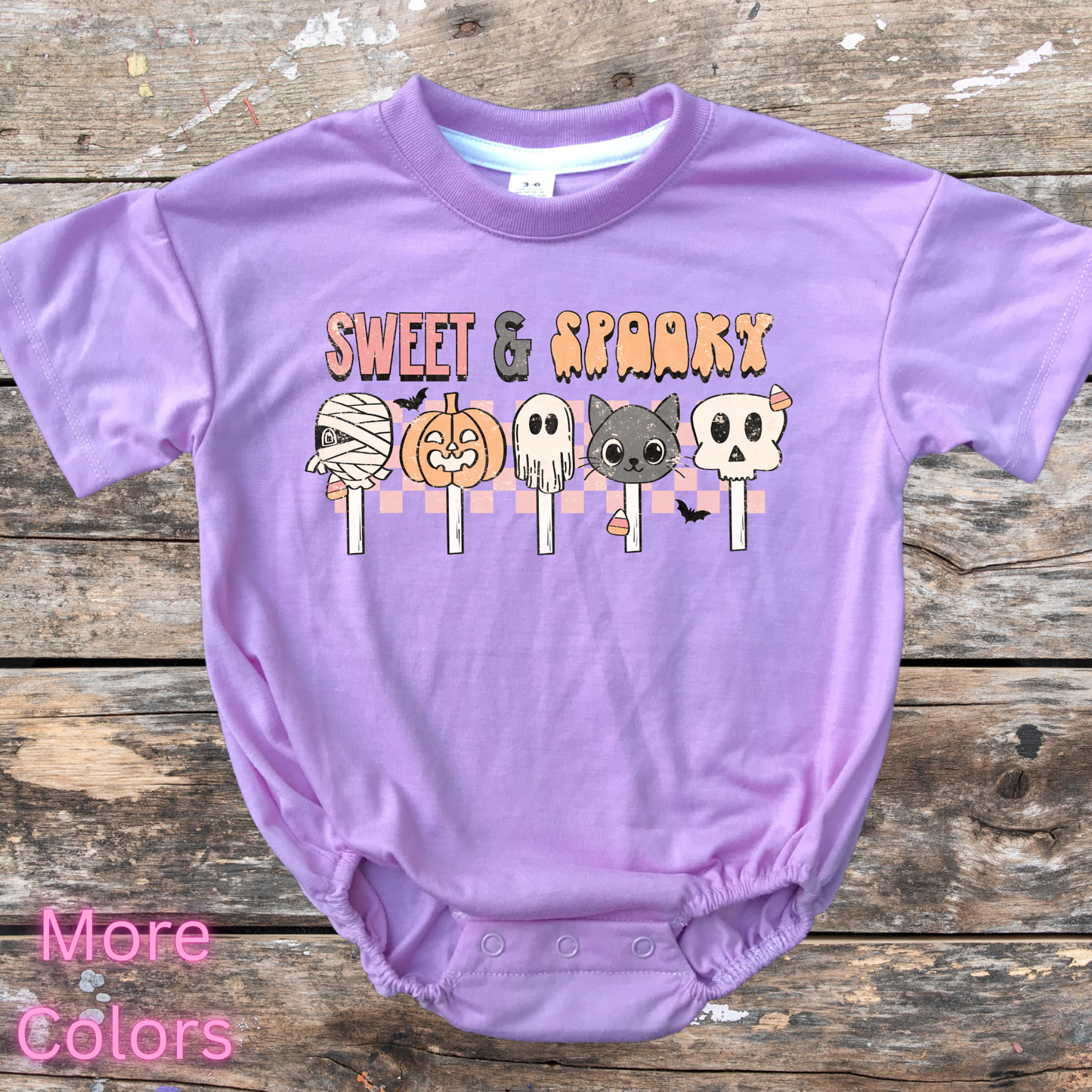 Sweet & spooky treats short sleeve bubble romper