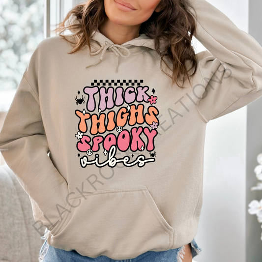thick thighs spooky vibes hoodie