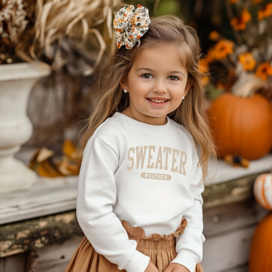 Sweater weather toddler sweatshirt (tan)