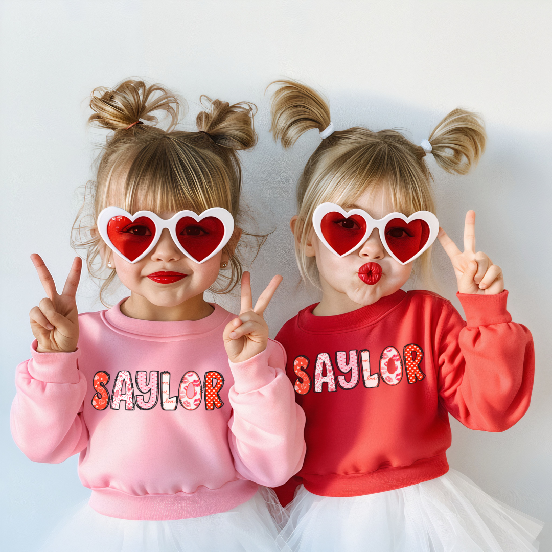 Valentines day name sweatshirt