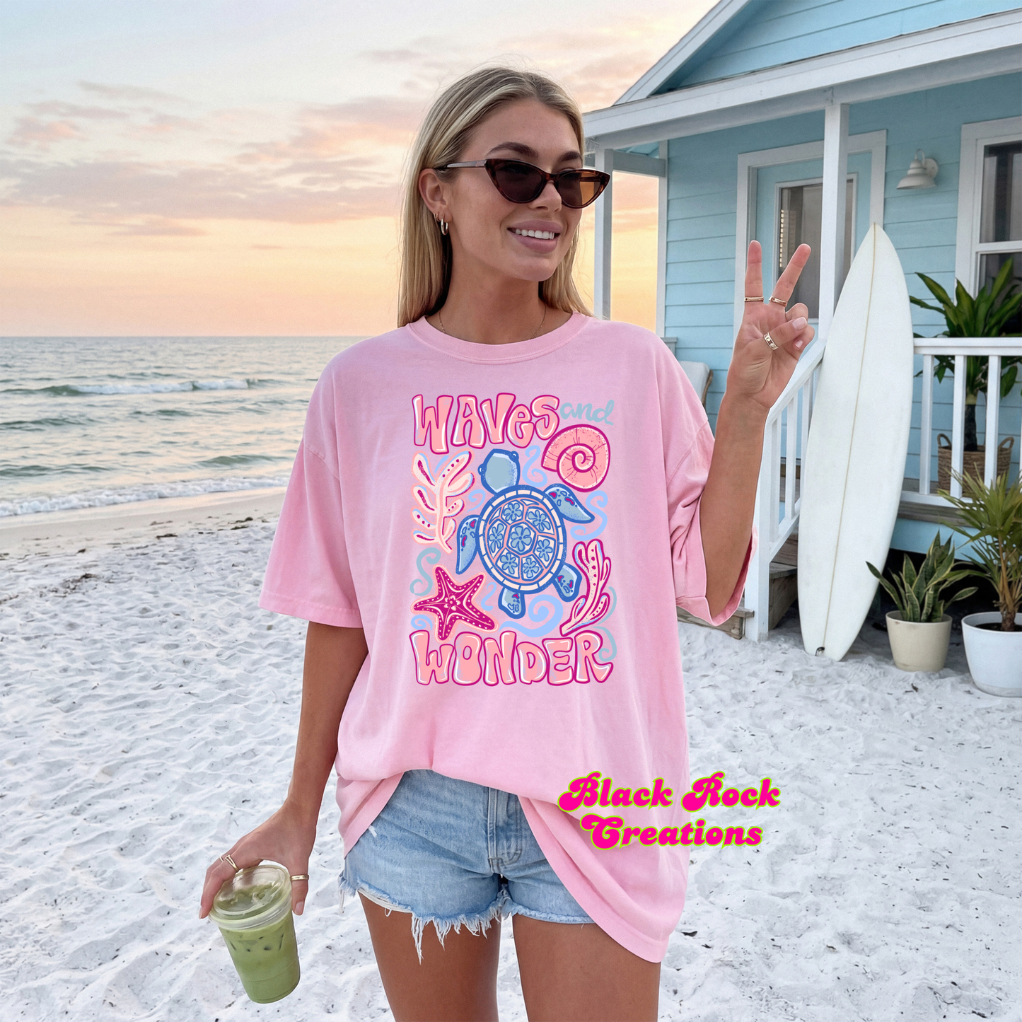 Waves and wonder comfort colors tshirt