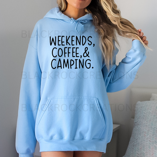 Weekends coffee and camping hoodie
